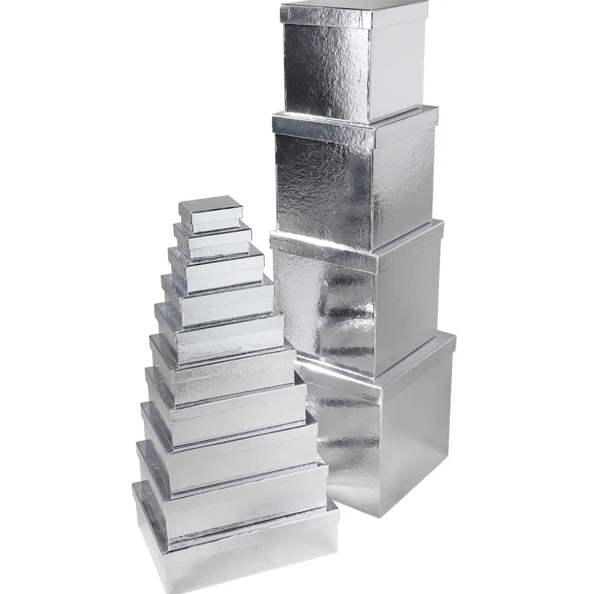 Cajas De Regalo Cajas De Regalo Plateadas, 10 Unidades 6,5 X 3,5 X 8,5 Hasta 22 X 9,5 X 31 Cm (ancho X Alto X Largo)