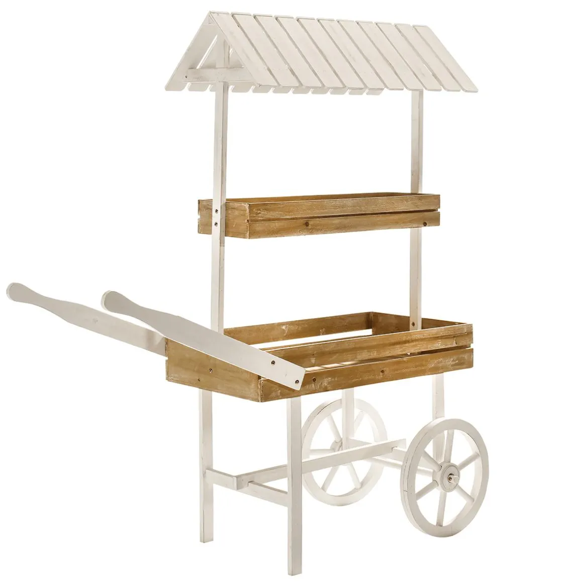 Carro De Exposición De Madera De 2 Niveles