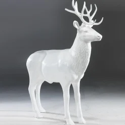 Ciervo Deco De 231 Cm De Altura, Blanco