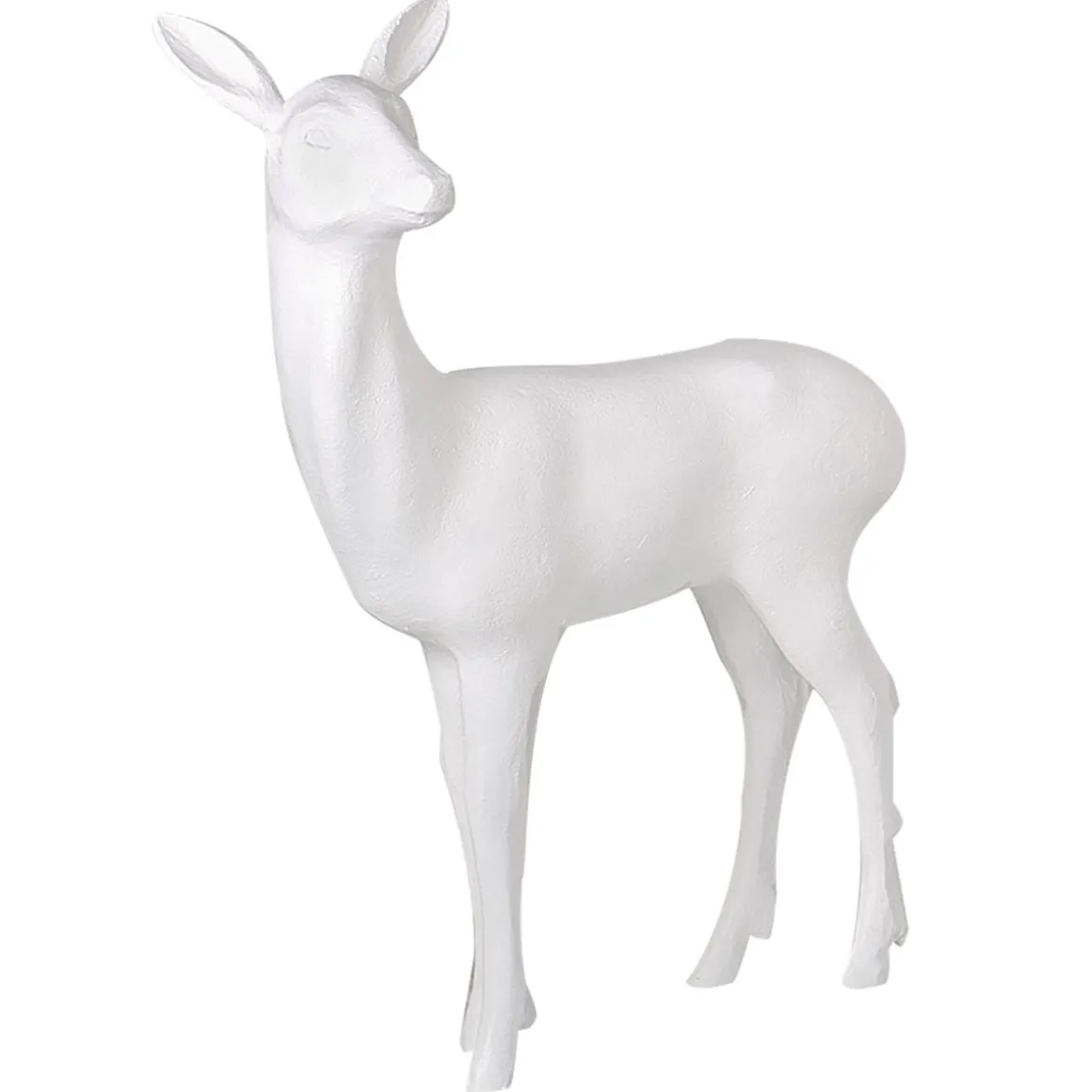 Ciervo Deco De Pie 115 Cm De Altura, Blanco