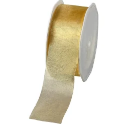 Cinta De Chifón, Anchura De 38 Mm, Color Dorado