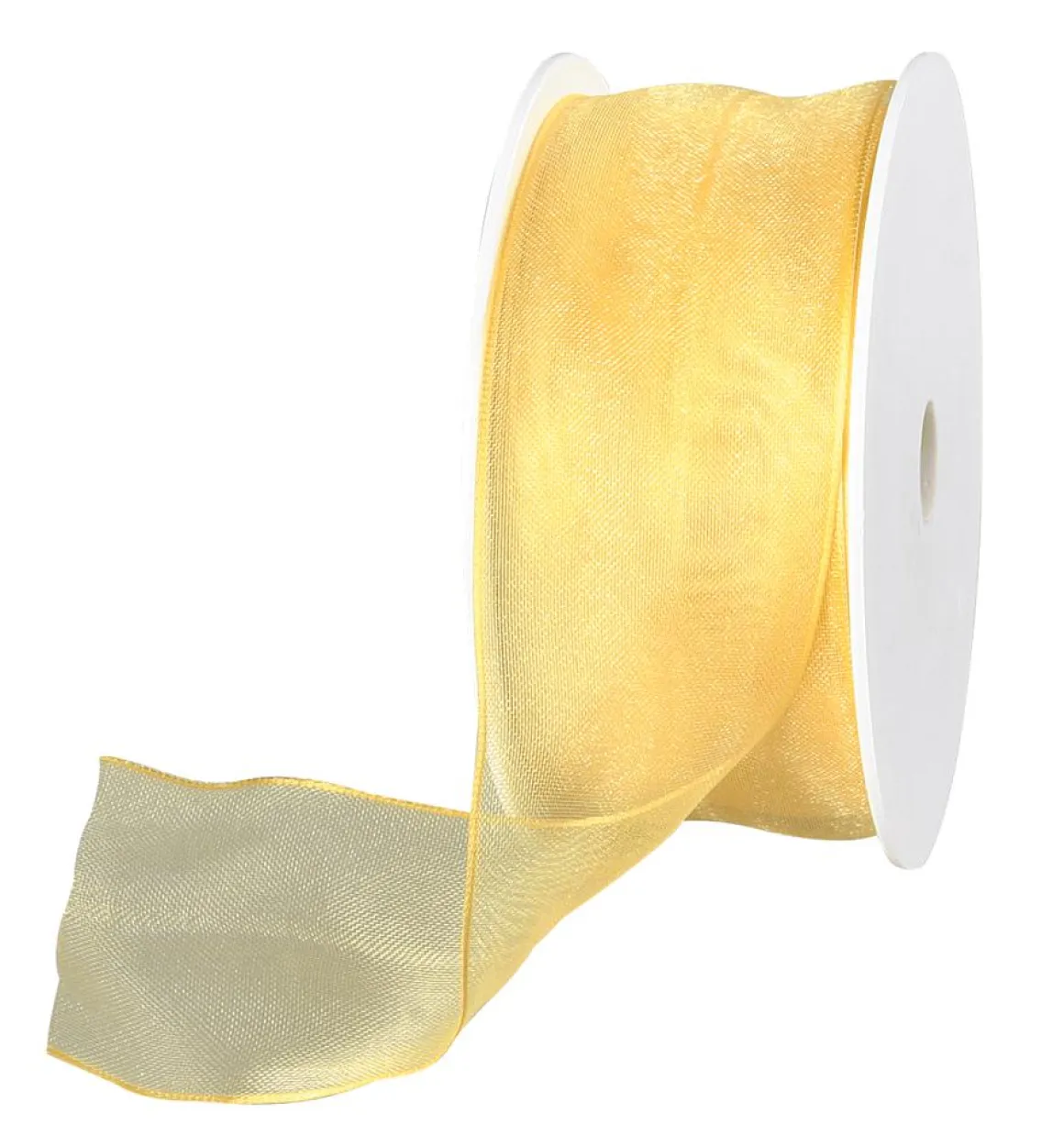 Cinta De Chifón Con Alambre, Color Amarillo, Anchura 40 Mm