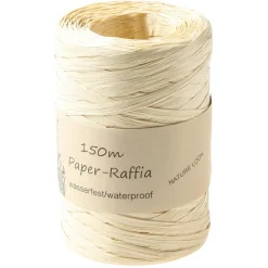 Cinta De Rafia Ecológica De Material Degradable 7 Mm 150 M Crema