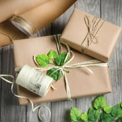 Cinta De Rafia Ecológica De Material Degradable 7 Mm 150 M Crema
