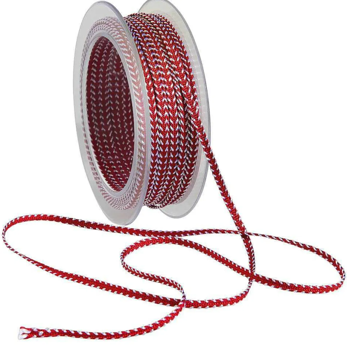Cinta De Regalo Con Cordón Rojo/blanco 4 Mm 15 M