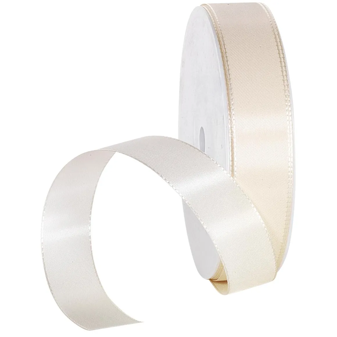 Cinta De Tafetán Con Orillo 25 Mm, 50 M, Crema
