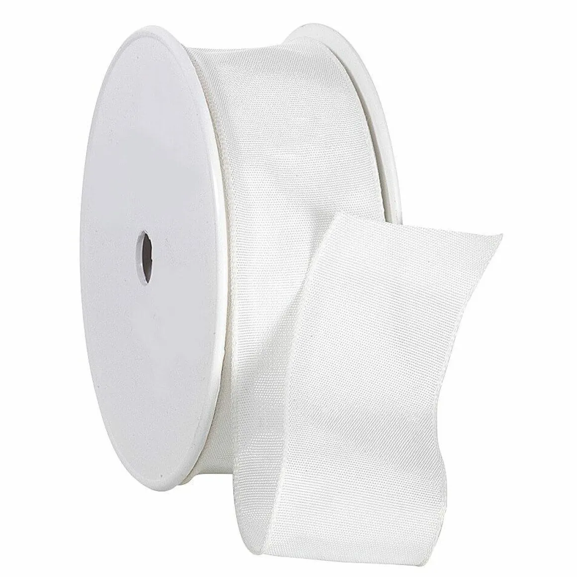 Cinta De Tela Con Borde De Alambre, Blanco, Anchura 40 Mm
