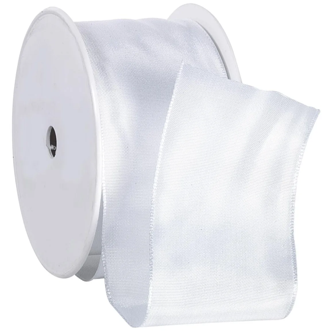 Cinta De Tela Con Borde De Alambre, Blanco, Anchura 60 Mm