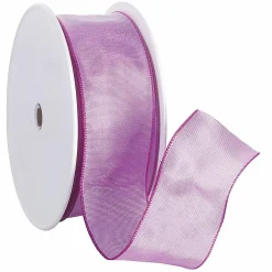 Cinta De Tela Con Bordes De Alambre, Color Fucsia, Anchura 40 mm