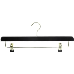Colgador De Pinzas De Madera, Negro/latón, 40 Cm
