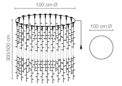 Colgante De Cadenas De Luces LED 24V Para Interiores, 1200 LED, 500 X 100 Cm
