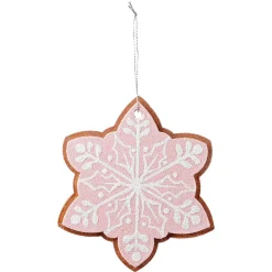 Colgante De Navidad Copo De Nieve De Pan De Jengibre 14 Cm Ø 4 Piezas