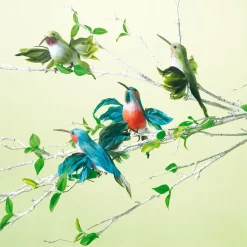 Colibríes Decorativos 18 Cm Verde, 3 Piezas