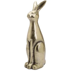Conejo De Pascua De Cerámica Dorada 33 Cm