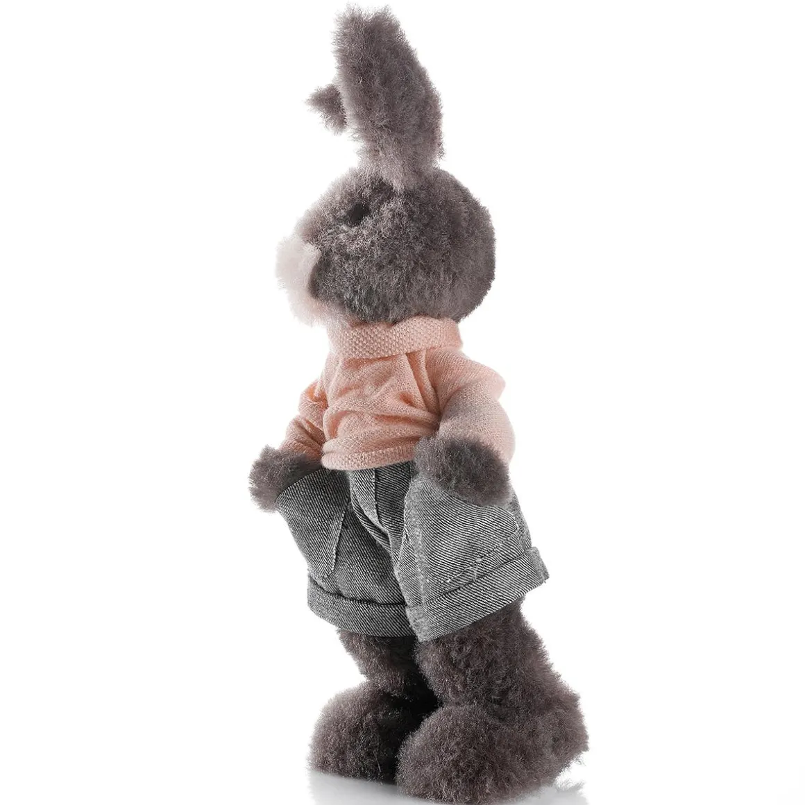 Conejo De Pascua De Peluche Deco De 40 Cm De Altura, Gris