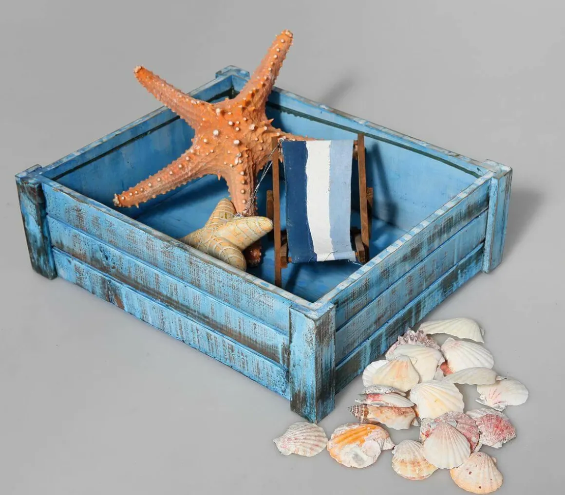 Conjunto De Cajas De Madera, Color Azul Claro