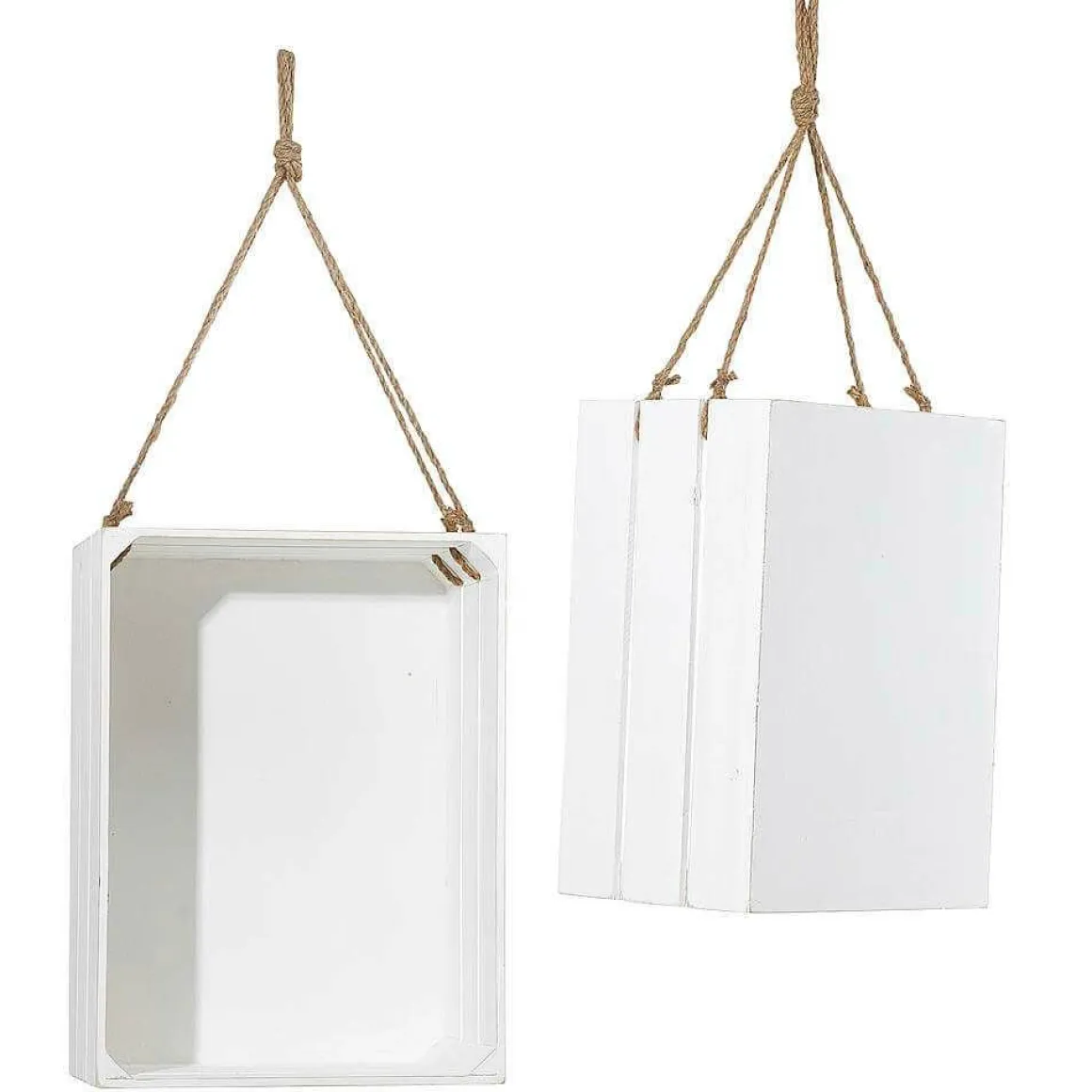 Conjunto De Cajas De Madera, 2 Piezas 43/48 Cm Blanco