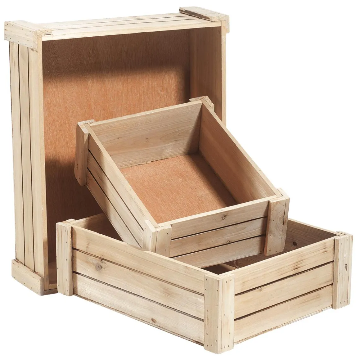 Conjunto De Cajas De Madera, Natural