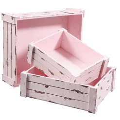 Conjunto De Cajas De Madera, Rosado