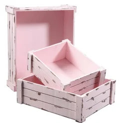 Conjunto De Cajas De Madera, Rosado