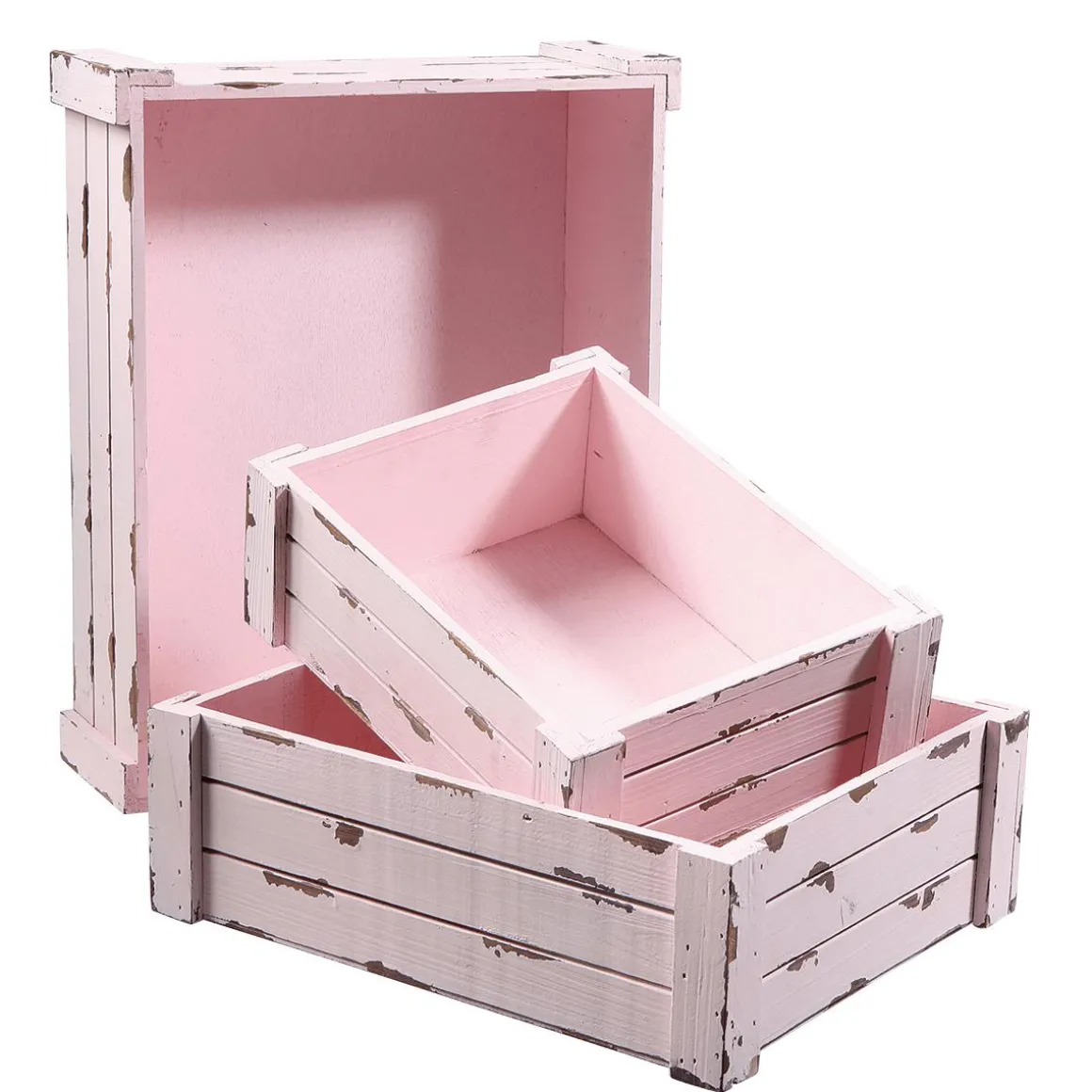 Conjunto De Cajas De Madera, Rosado