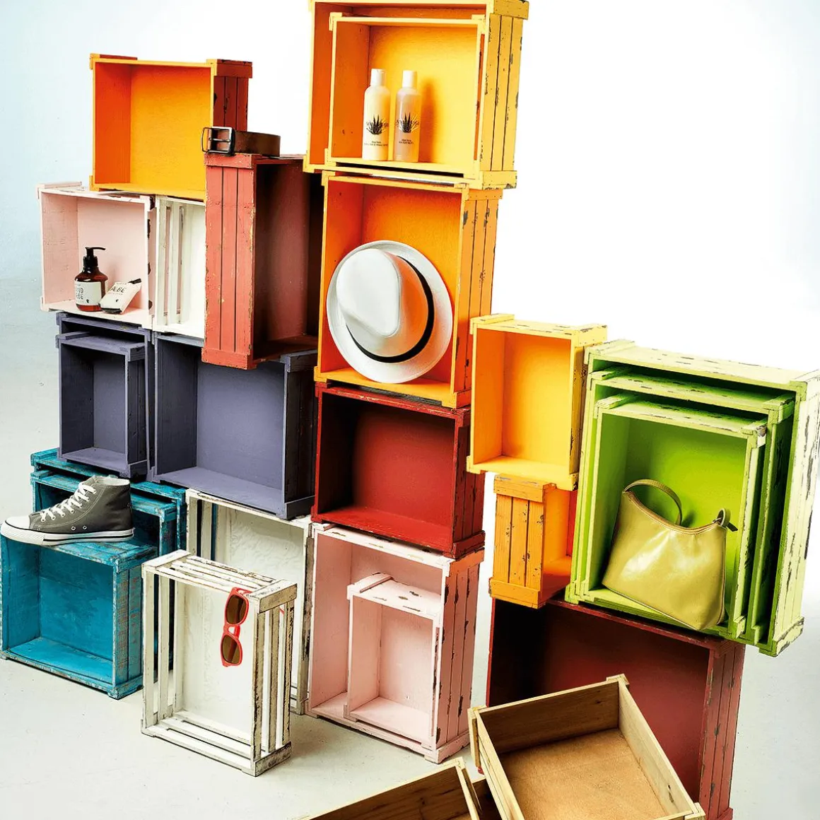 Conjunto De Cajas De Madera, Lila