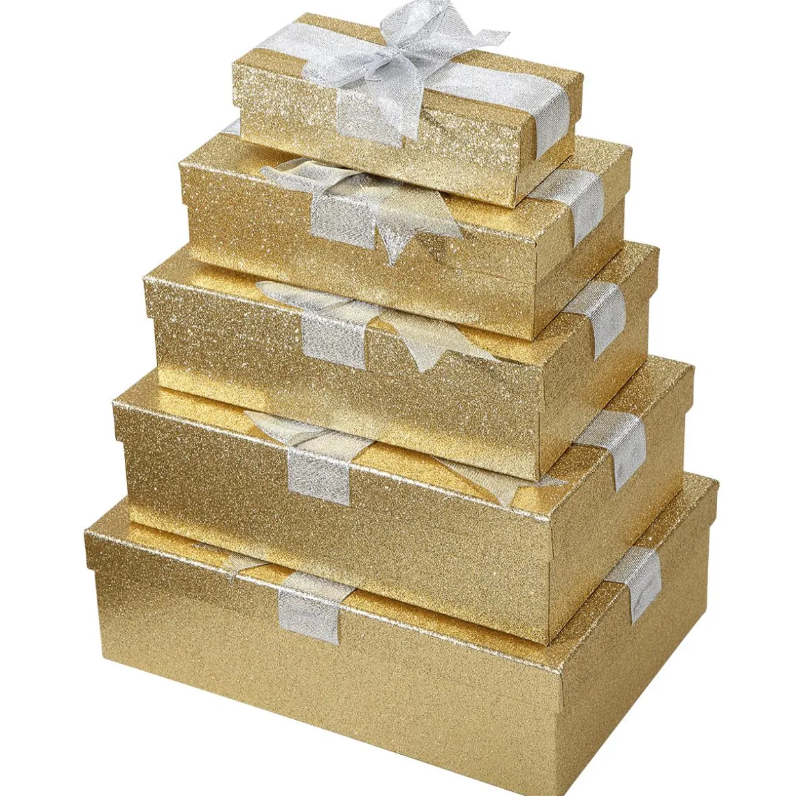 Conjunto De Cajas De Regalo Oro, 5 Piezas