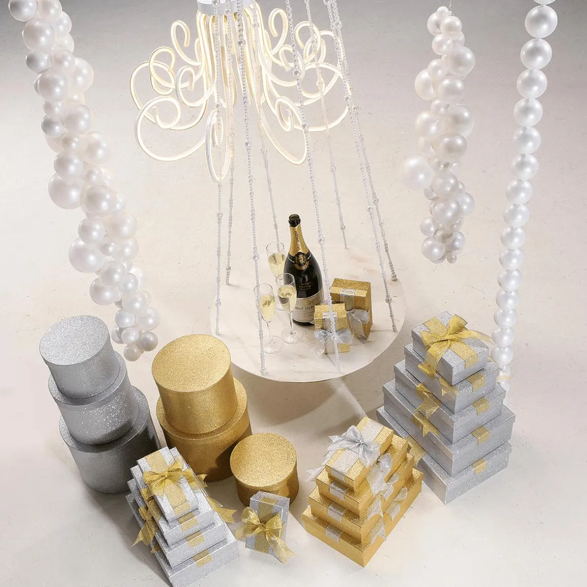 Conjunto De Cajas De Regalo Oro, 5 Piezas
