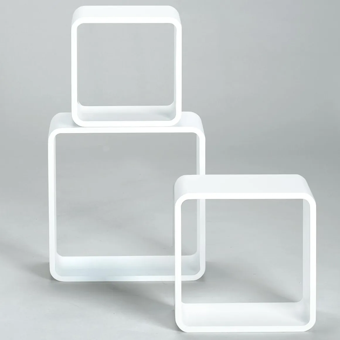 Conjunto De Estantes "Cubo" Color Blanco 3 Pz.