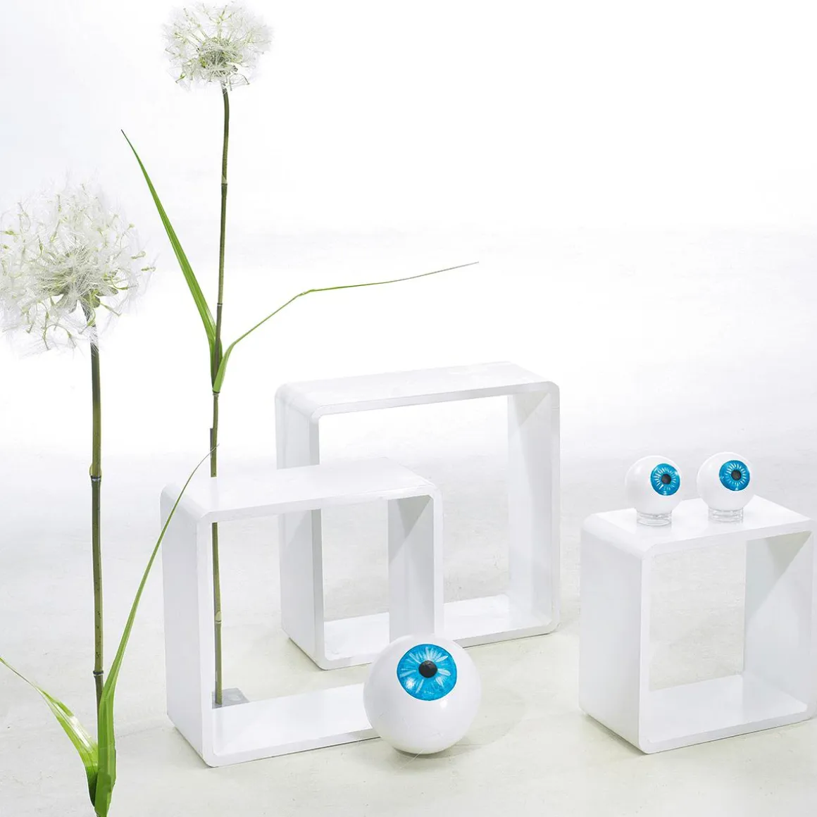 Conjunto De Estantes "Cubo" Color Blanco 3 Pz.