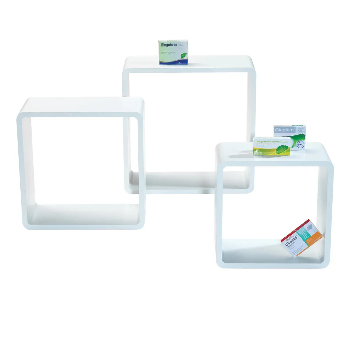 Conjunto De Estantes "Cubo" Color Blanco 3 Pz.