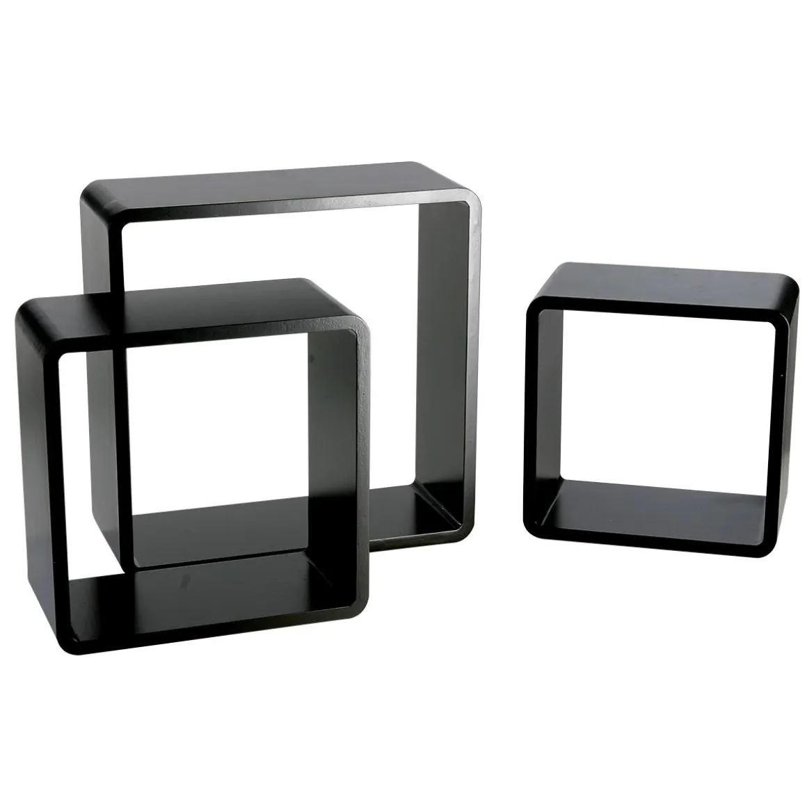 Conjunto De Estantes "Cubo" Color Negro 3 Pz.