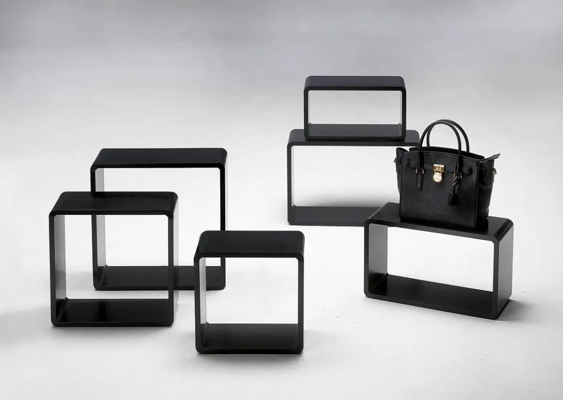 Conjunto De Estantes "Cubo" Color Negro 3 Pz.