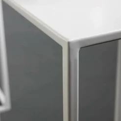 Conjunto De Mesas De Metal Blanco 4 Piezas
