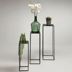 Conjunto De Mesas De Metal Negro 3 Piezas