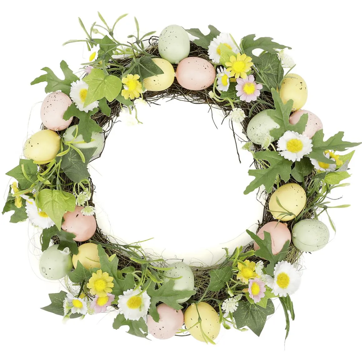 Corona Artificial De Huevos De Pascua En Colores Pastel 32 Cm Ø