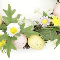 Corona Artificial De Huevos De Pascua En Colores Pastel 32 Cm Ø