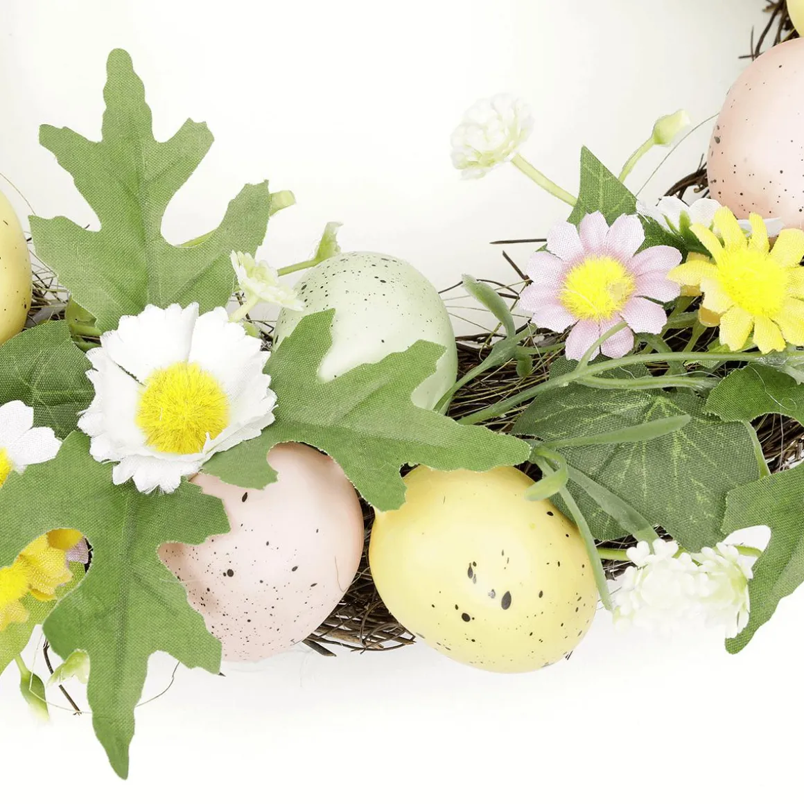Corona Artificial De Huevos De Pascua En Colores Pastel 32 Cm Ø