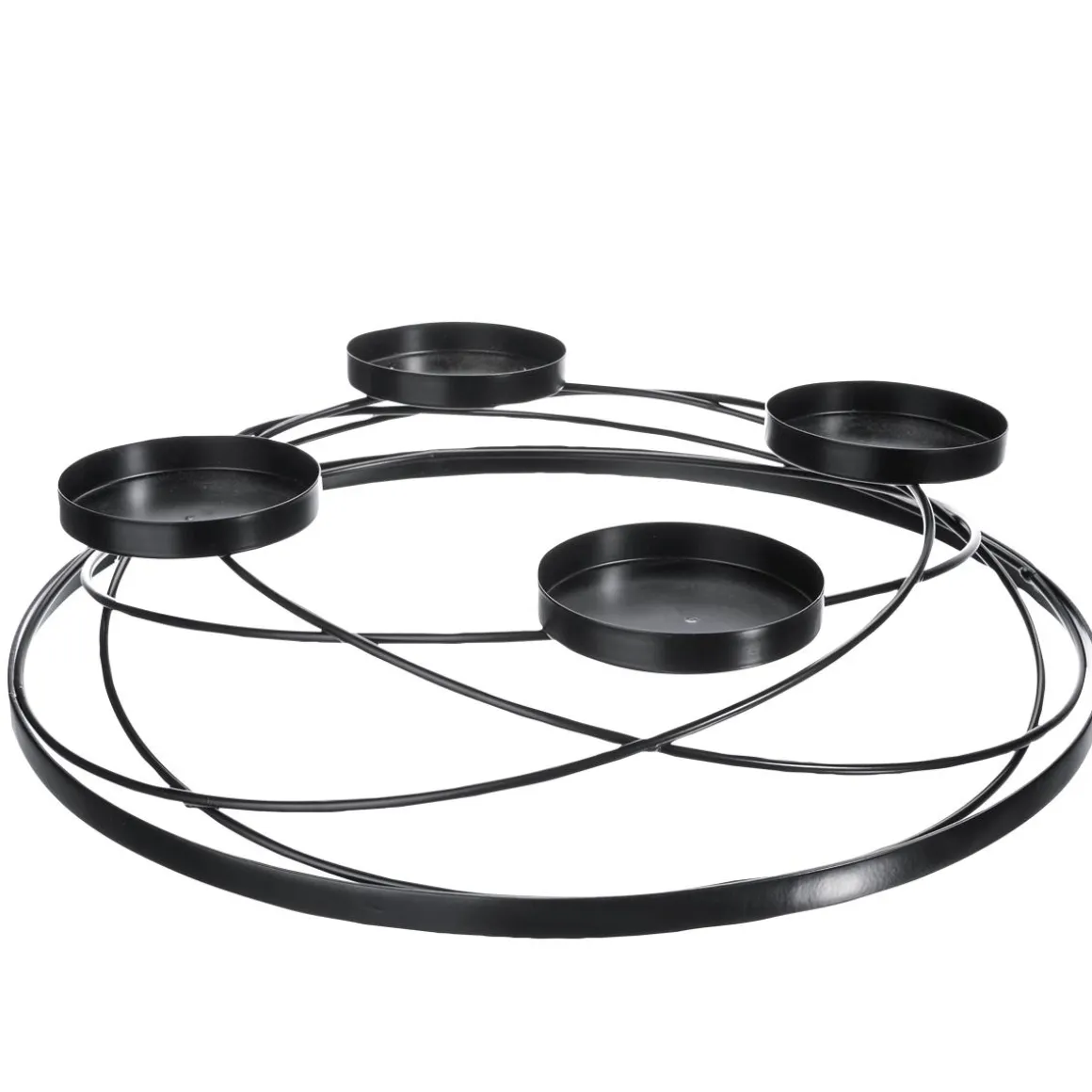 Corona De Adviento De Metal 45 Cm Ø Negro