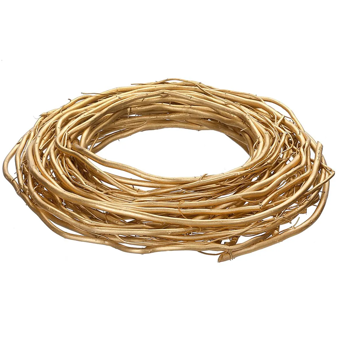 Corona De Puerta De Rama De Sauce Lacada En Oro 40 Cm