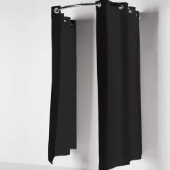 Cortina De Cubículo Semicircular, 200 Cm De Largo, Negra