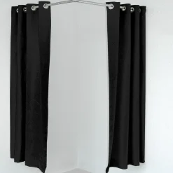 Cortina De Esquina Para Cubículos, 200 Cm De Largo, Negra