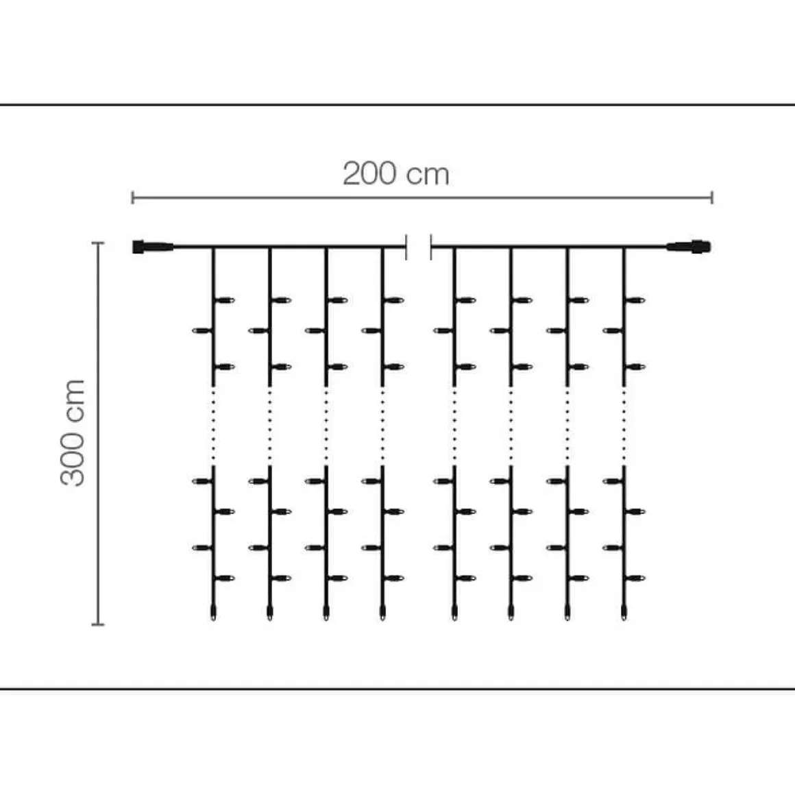 Cortina De Luces LED Para Uso Profesional Sistema IP20, 600 LED, 300 X 200 Cm, Sin Cable