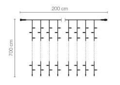 Cortina De Luces LED Para Uso Profesional Sistema IP20, 1400 LED, 700 X 200 Cm, Sin Cable
