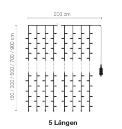 Cortina De Luces LED 24V Para Exteriores, 400 LED, 150 X 200 Cm