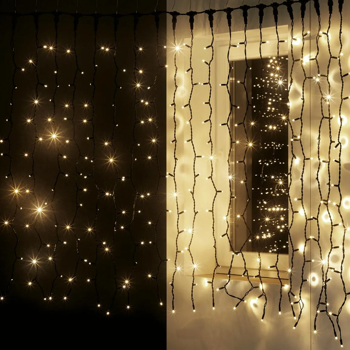 Cortina De Luz 200 X 80 Cm 160 LED IP44, Negra