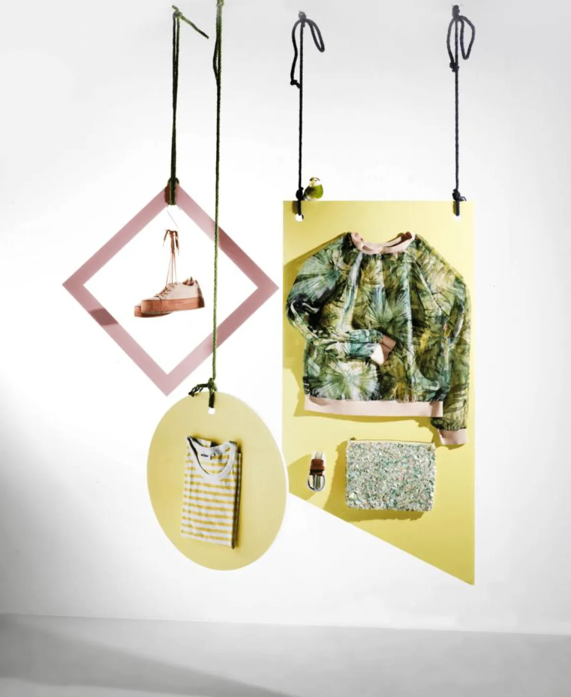 Círculo De Panel Decorativo De 50 Cm Ø Rosa/amarillo Pastelero