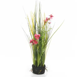 Césped Decorativo Con Pensamientos 48 Cm Rosa