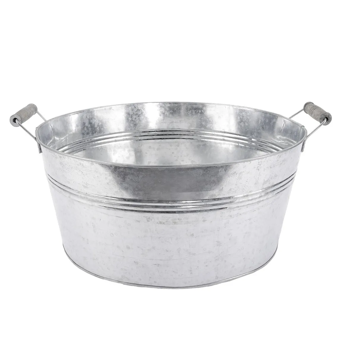 Cubeta De Zinc Con Asas De Madera 35 Cm