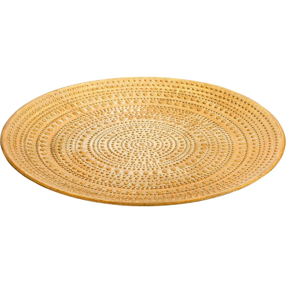 Cuenco Decorativo De Madera Lacado En Oro Ø 49 Cm Con Adornos